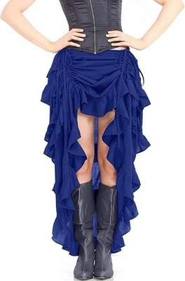 ThePirateDressing Women Steampunk Victorian High-Low Showgirl Skirt - Blue - Image 1 of 4