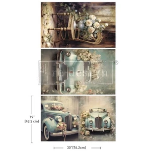 Paquete de Papel Decoupage Retro Rose Ride Rediseño con Prima - Liquidación - Imagen 1 de 2