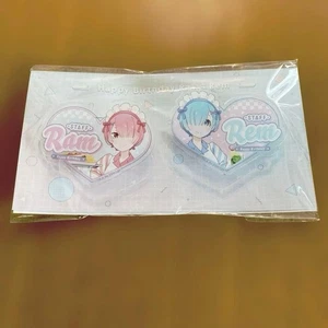 Juego de Insignias Pin Acrílico Re:Zero Ram & Rem Edición Cumpleaños 2023 - Imagen 1 de 2