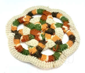Tapete trivet/almohadilla caliente de ganchillo MCM, vintage, inspirado en nudos celtas, hecho a mano de colección - Imagen 1 de 3