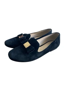 Cole Haan Women's Black Suede Slip On Tally Bow Loafer Size 8 - Picture 1 of 5