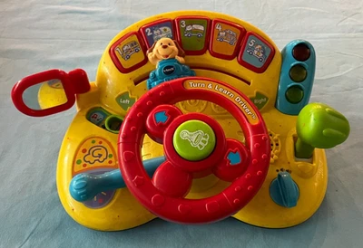 VTech Turn and Learn Driver Baby Driving Toy Yellow Toddler Preschool Works - Image 1 of 3