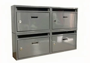 Briefkasten Für Die Wohnung Postkasten Briefkasten 4 Fächer Grau Quad 465DS - Bild 1 von 3