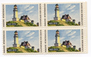 Scott #1391 Maine Lighthouse at North Point Block of 4 Stamps - MNH - Picture 1 of 1
