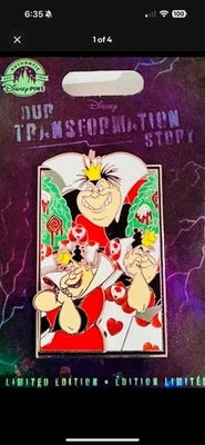 Prendedor Reina de Corazones Parques Disney 2022 Transformación Alicia en el País de las Maravillas LE 2750 Foto 1 de 3