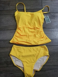 Women's 2 Piece Swimsuit Set, Tankini Tummy Control + Swim Bottom, Sz S - Picture 1 of 7