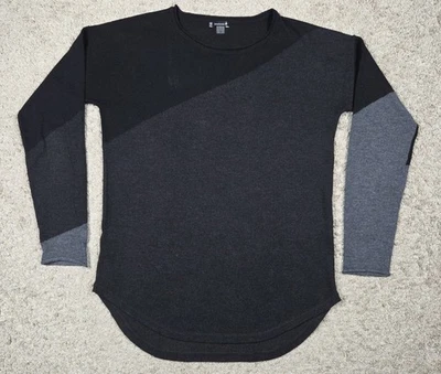 Smartwool Womens Shadow Pine Colorblock Wool Blend Sweater Small Black Gray  - Image 1 of 4