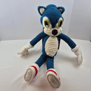 Handgefertigtes Sonic the Hedgehog gehäkeltes Plüschtier 26 Zoll blau Amigurumi-Stil Spielzeug - Bild 1 von 10