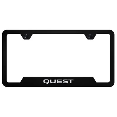 Marco de matrícula recortado negro - con licencia oficial para Nissan Quest Foto 1 de 3