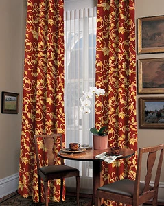 Vorhang Blumenmuster mit Ösen und Lichtfilterfutter - Bild 1 von 3