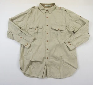 Vintage Orvis Shirt Mens Large Beige Button Down Heavy Outdoors Hunting Safari - Picture 1 of 10