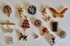 JOB LOT OF COSTUME BROOCHES AND EARRINGS