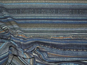 Bullet Printed Liverpool Textured Fabric Stretch Tribal Stripe Navy Blue P410 - Bild 1 von 1