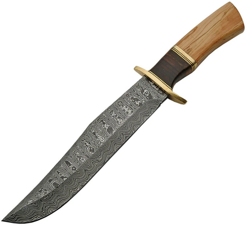 Damascus DM1132 Olive Wood Damascus Bowie