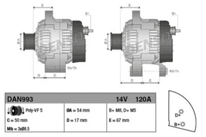 Alternatore Denso Nuovo OE Alfa Fiat Lancia 0.9 1.4 TG-Jet DAN993 52003527 71796449 - Foto 1 di 3