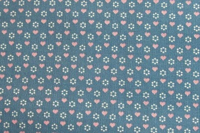 Tela SPRINGMAID 100% Algodón YARDAGE Country Fantasies Blanco Rosa Corazones Azul Foto 1 de 4