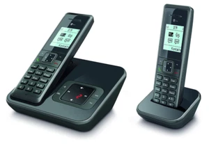 Telekom Sinus A 206 Duo Schnurlostelefon / AB+2 Mobilteile / Schwarz-sehr gut✔️ - Bild 1 von 2