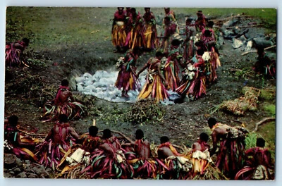 Suva Fiji Postcard Fijian Firewalking Mystic Rites c1950's Vintage Posted - Image 1 of 2