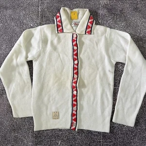 NWT Girl's Vintage 70's Sherri Acrylic White Red Blue Button Up Sweater Sz 6 NEW - Picture 1 of 4