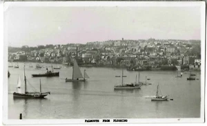 TARJETA POSTAL BRILLANTE FALMPOUTH DE FLUSHING C1935 - YATES Y BARCO DE VAPOR - Imagen 1 de 2