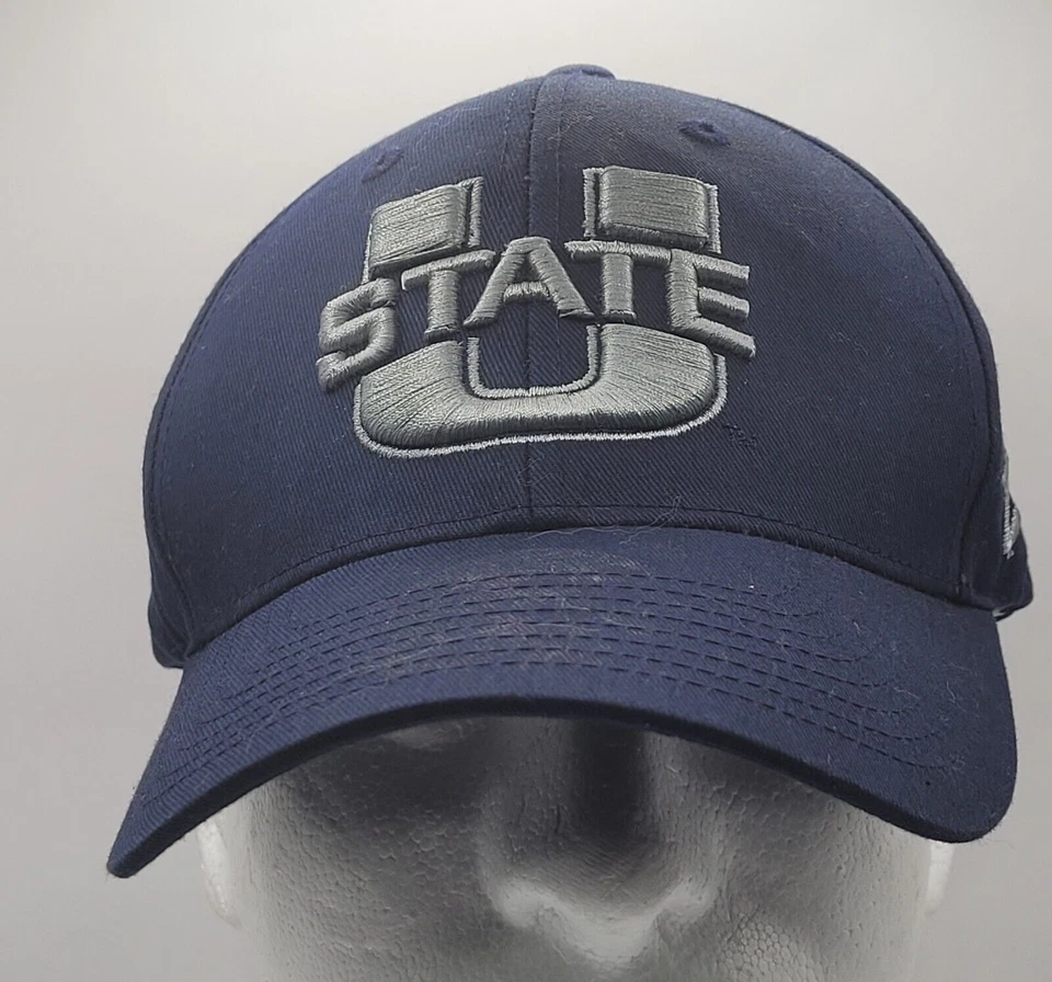 Utah State Aggies Navy Blue Strapback  Zephyr Cap Hat NCAA - Image 1 of 4