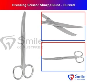 Dressing Nursing Scissor Curved 14cm Sharp/Blunt Operating Surgical Instruments - Picture 1 of 4
