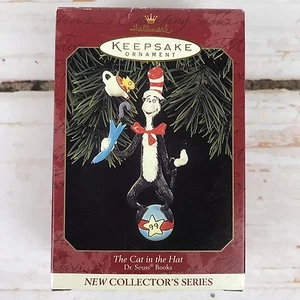 1999 Hallmark Keepsake The Cat in the Hat Dr Seuss Christmas Ornament Cat & Fish - Picture 1 of 9