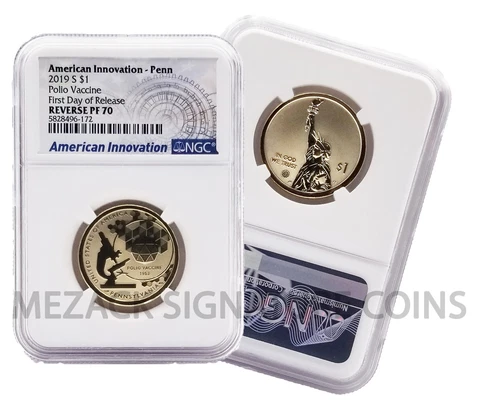 2019 American Innovation $1 NGC REVERSE PF70 First Day of Release Pennsylvania Cover