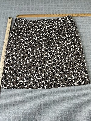 Falda para mujer Merona elástica con estampado de leopardo marrón talla 12 Foto 1 de 4