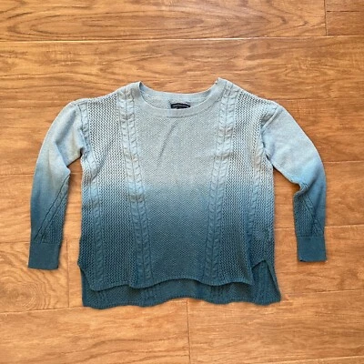 Suéter American Eagle Outfitters Talla S Ombre Tejido con Cable Azul Teal Foto 1 de 4