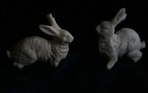 Antique 2 Rabbits bisque frakment  for decoration 1 7/8 " - Picture 1 of 3