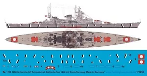 Peddinghaus 1/1250 Scharnhorst Acorazado Alemán Marcas Báltico 1940 Segunda Guerra Mundial 3260 - Imagen 1 de 1