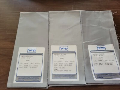 Lote De Colección De 3 Springs Industries Tela Lancaster Gris Plata 62"W x 9"L Foto 1 de 4