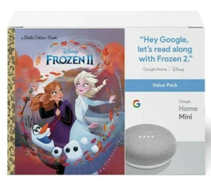 Google Home Mini Chalk & Disney Frozen II Book Bundle NEW - Picture 1 of 3