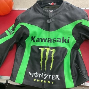 Kawasaki Monster Ninja Motorcycle Riding Leather Riding Suit - Picture 1 of 4