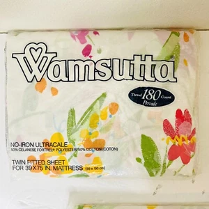 Wamsutta Sheet Set Twin 3 Piece No-Iron Ultracale Emanuel Ungaro Ruffle Floral - Picture 1 of 8