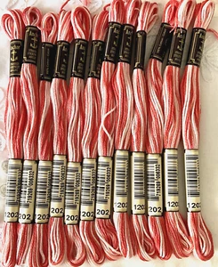 Anchor Embroidery Floss Lot of 12 Coral Pink Color Variegated #1202 New - Picture 1 of 2