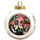 Home Of 4 Dogs Cats Playing Poker Pets Photo Round Ball Christmas Tree Ornament