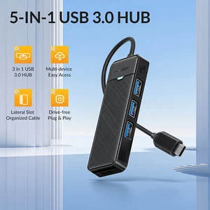 IDSONIX 5 in 1 USB C Hub 3 USB 3.0 Ports SD/TF Card Reader Adapter For Macbook - Picture 1 of 8