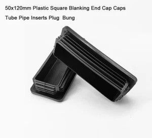 50x120mm Black Plastic Square Blanking End Cap Caps Tube Pipe Inserts Plug Bung - Picture 1 of 5