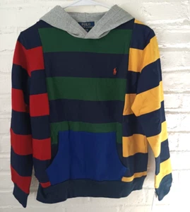 Polo Ralph Lauren Boys Youth Hoodie Sweatshirt Multicolor Stripe Large 14/16 - Picture 1 of 4