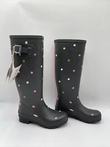 Joules Welly Print Tall Rain Boot Green/Multicolor Size 5 - Picture 1 of 5