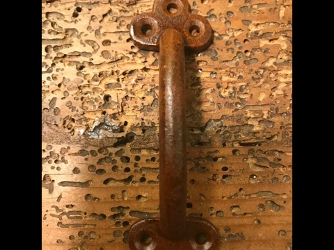 ONE (1) SMall Cast IRON Rustic Boxcar Industrial  Door Gate Shed Handles Pull Cover