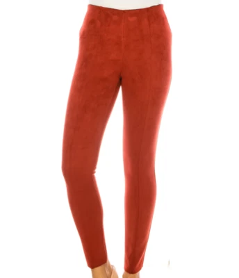 Legging ajustado al tobillo de gamuza sintética Nygard talla 14-16 rojo Siena $59 nuevo con etiquetas Foto 1 de 4