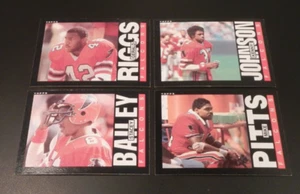 1985 Topps Football Atlanta Falcons / 4 Card Lot / Pitts, Johnson, Riggs, Bailey - Picture 1 of 2
