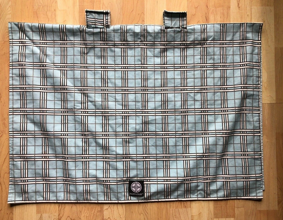 Balboa Asiento de Coche Bebé Canopy Cubierta Universal Manta Reversible Azul Cuadros Foto 1 de 4