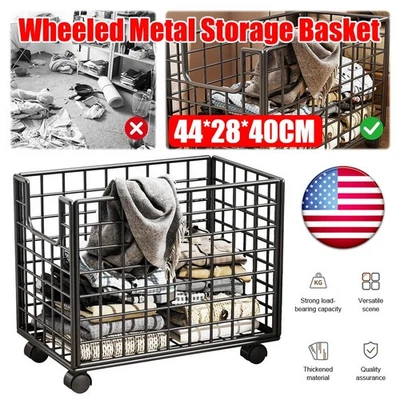 Large Laundry Cart On Wheels With Corner Guards, Sturdy For Commercial Use USA - Image 1 of 4