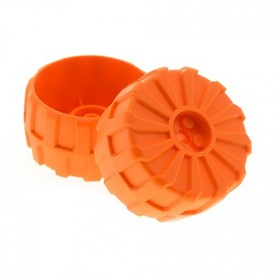 2x Lego Hard Plastic Wheel 54x30 Orange Space Mars Mission Set 7694 2515