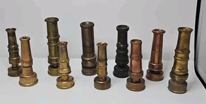 VTG LOT 10 BRASS garden HOSE NOZZLE TWIST spinkler many makers Antique Vintage - Picture 1 of 24