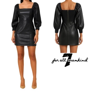 Whimsigoth 7 For All Mankind Kunstleder Minikleid Puffärmel Gr. Small S - Bild 1 von 8